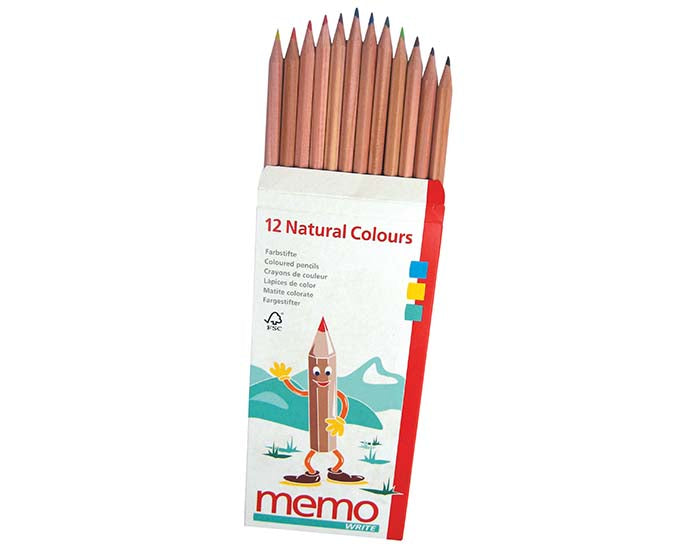 Crayons de couleur écologiques - MEMO - Boite de 12