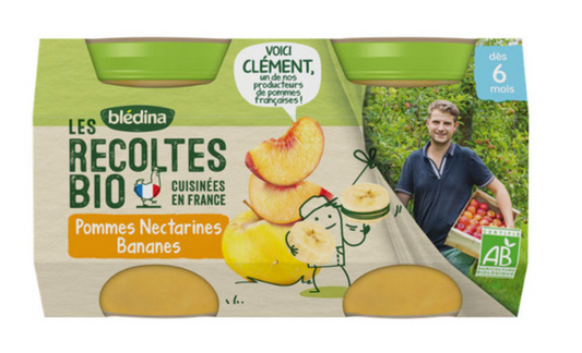 Bipack bio Pomme Nectarine banane - 2 Pot/130g - Blédina