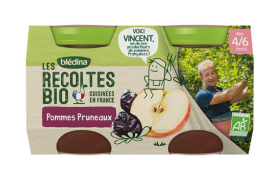 Bipack bio Pomme Pruneau- 2 Pot/130g - Blédina