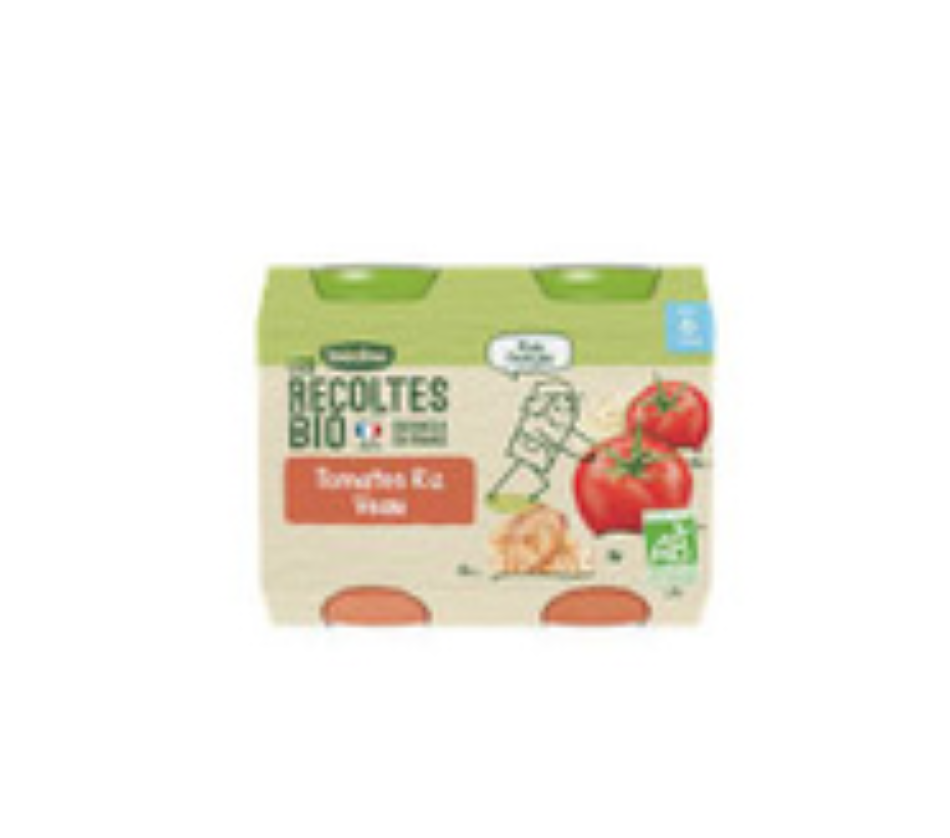 Bipack bio Tomate riz veau - 2 Pot/200g - Blédina