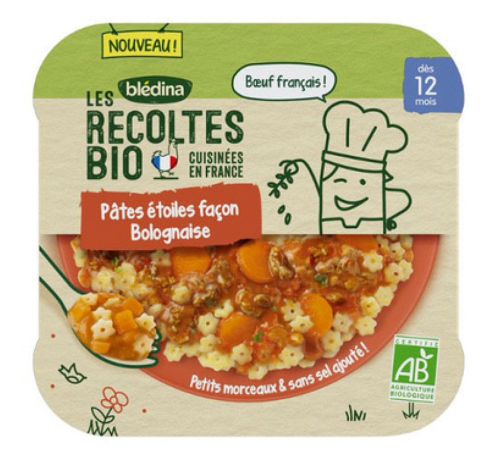 Blédichef bio Pates Etoiles façon bolognaise  - Assiette de 230g - Blédina