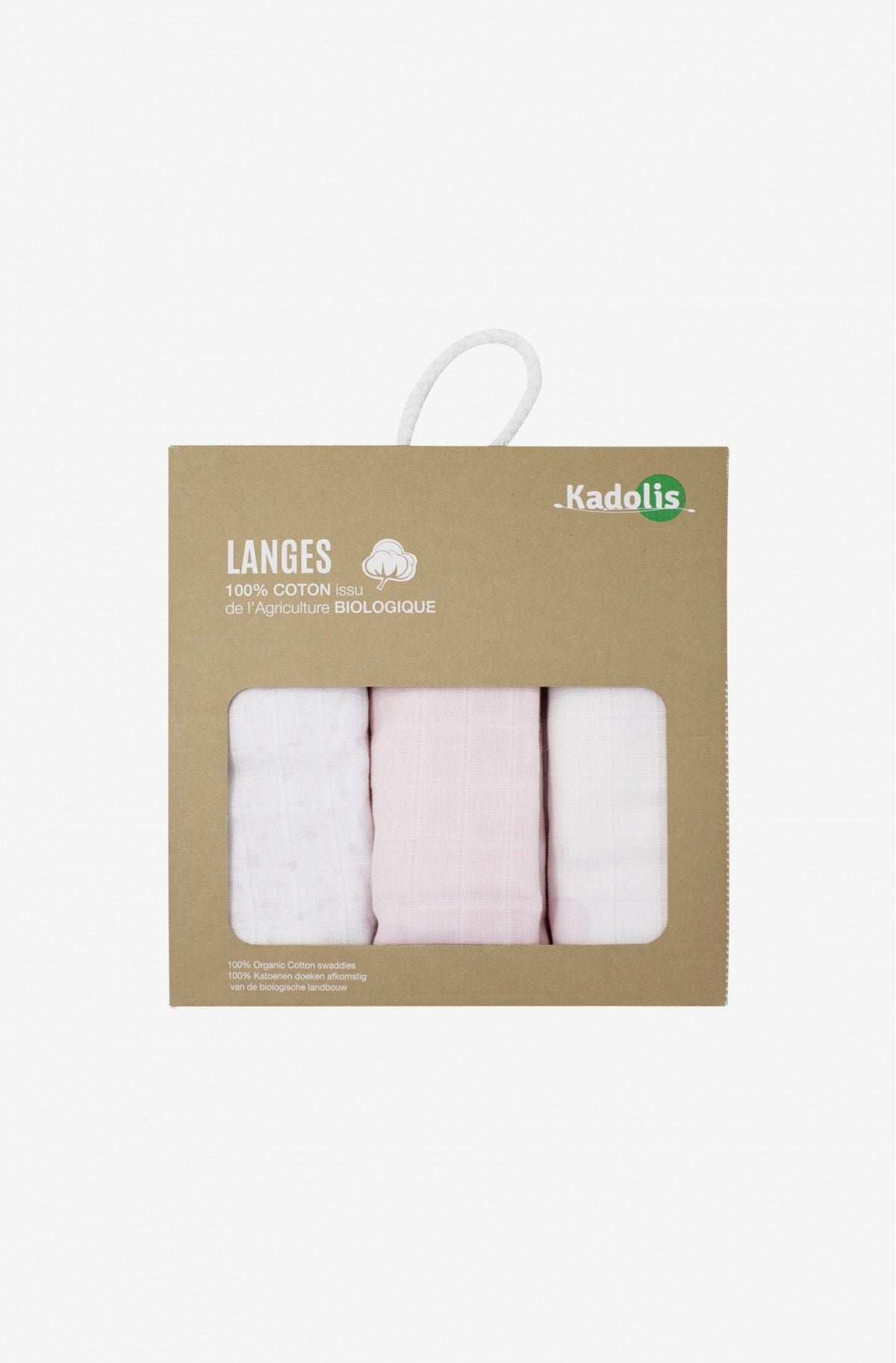 Lange pour bébé 60*60 en coton bio, Kadolis