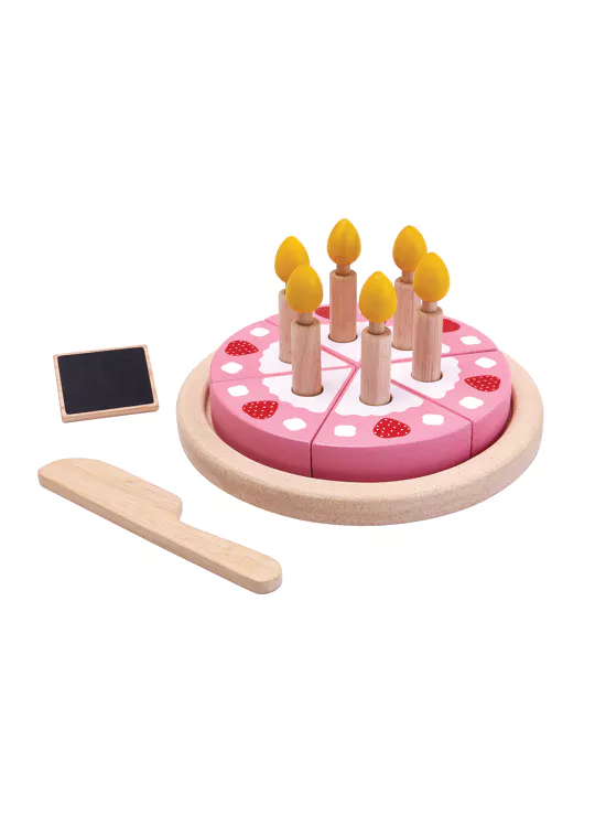 Le gateau d'anniversaire et ses bougies, jouet en bois pour jouer à la dinette, Plan TOys