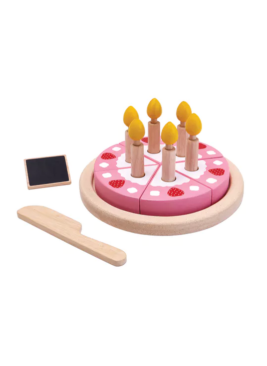 Le gateau d'anniversaire et ses bougies, jouet en bois pour jouer à la dinette, Plan TOys