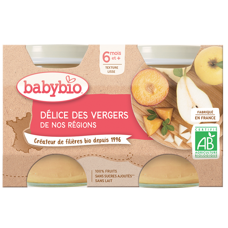 Délice des vergers dès 6 mois 2X130 grs- Babybio