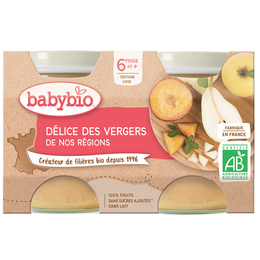 Délice des vergers dès 6 mois 2X130 grs- Babybio