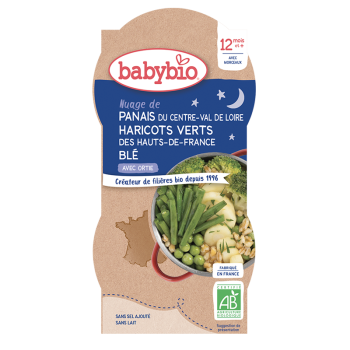 Menu Haricots verts panais blé dès 12 mois 2X200 grs - Babybio