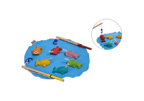 Jeu de pêche à la ligne coloré en bois pour apprendre l'adresse et la précision! dès 3 ans, Plan Toys