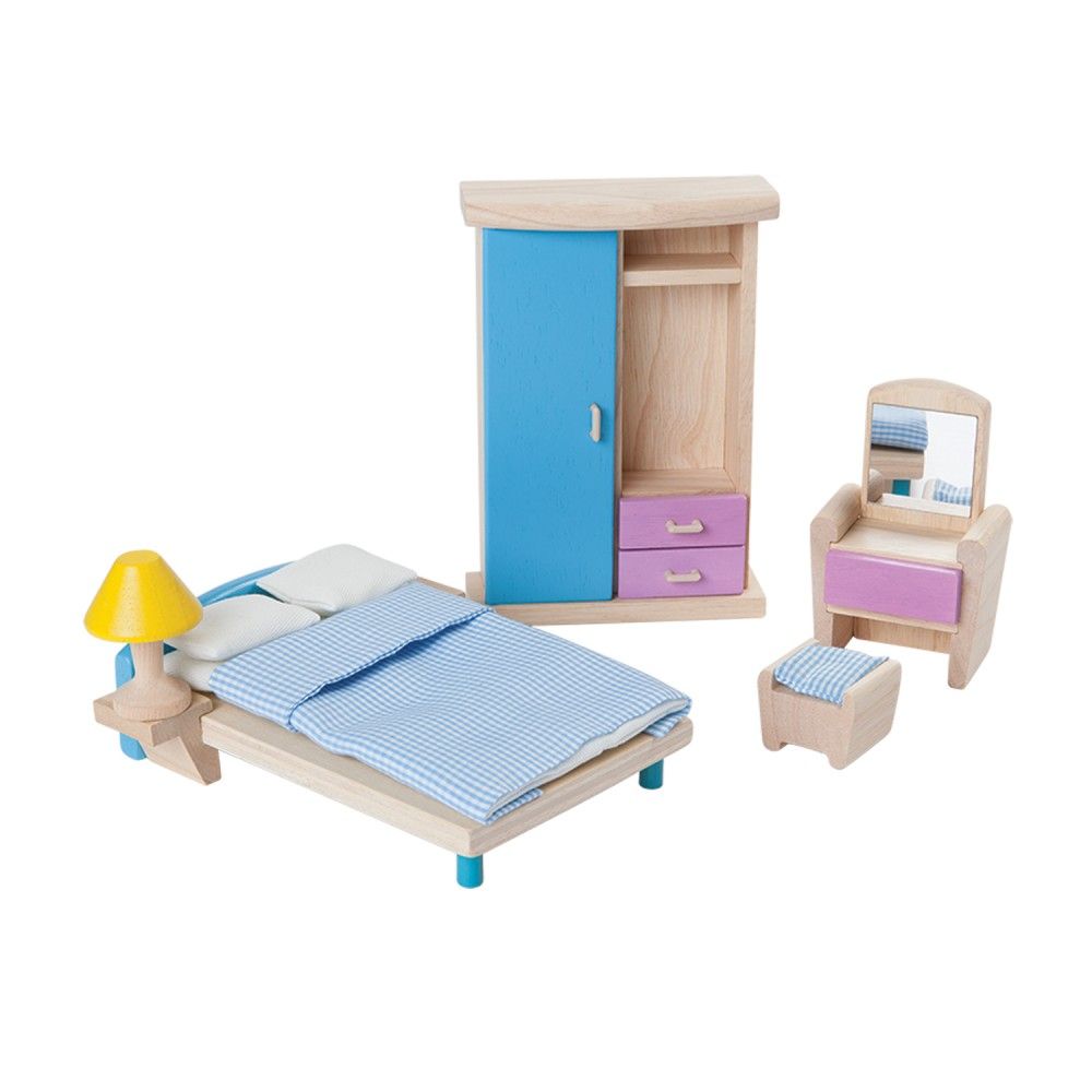 La chambre neo, en bois pour maison de poupée, Plan Toys