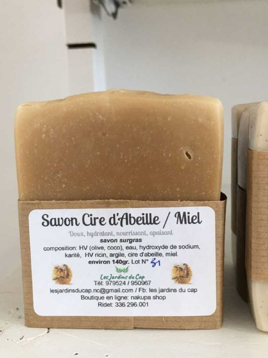 savon artisanal à la cire d'abeille, les jardins du cap