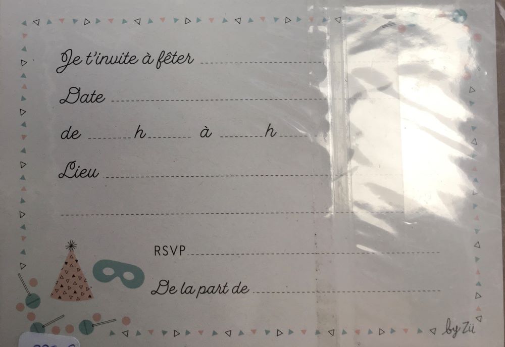 Cartes d'invitations "Fiesta" - Lot de 8 cartes rectangulaires avec enveloppes - Zü