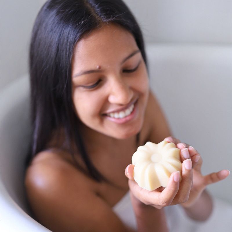 Après-shampoing solide - Tout type de cheveux - Notes vanillées - Lamazuna