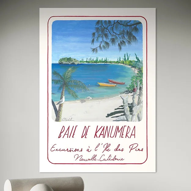 Baie de Kanuméra - Affiche A3 - Caroline Desgrées du Loû