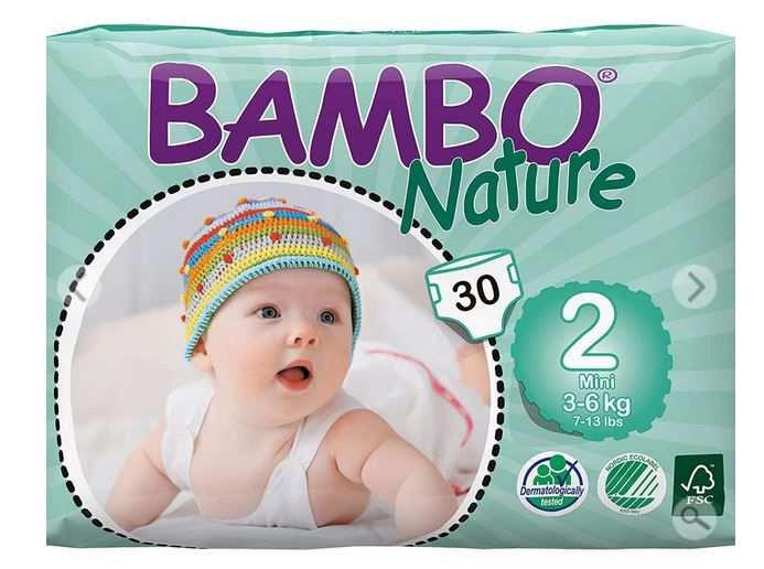 Couche jetable night & day  - T2 -3 à 6 kgs - 30 couches - Mini Pack- Bambo Nature