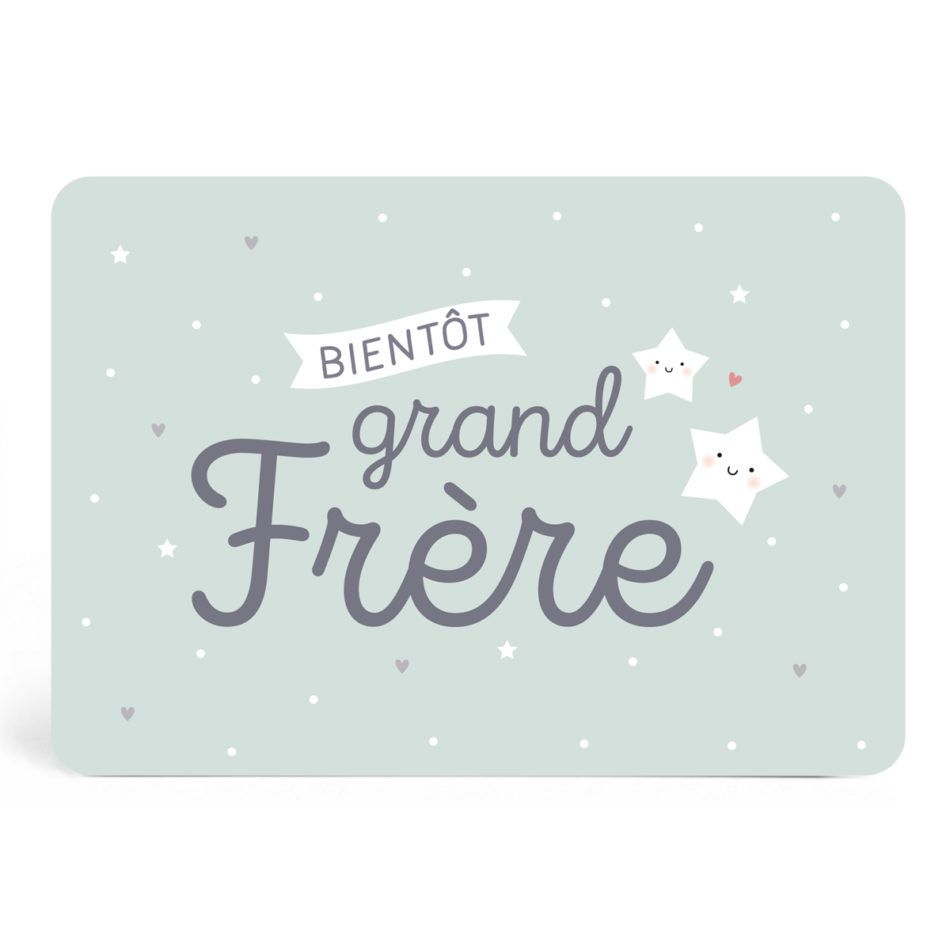 Carte annonce " Bientôt grand frère" par Zü