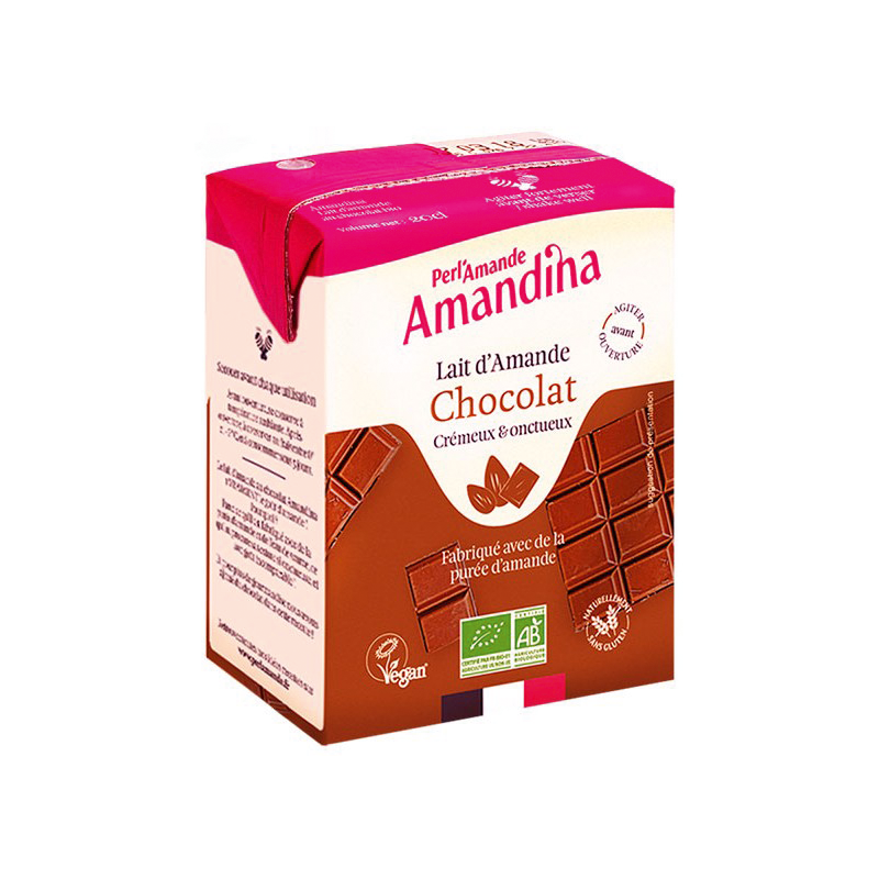 Amandina - Lait d'amande Bio - Au chocolat - 20cl - Perl'Amande