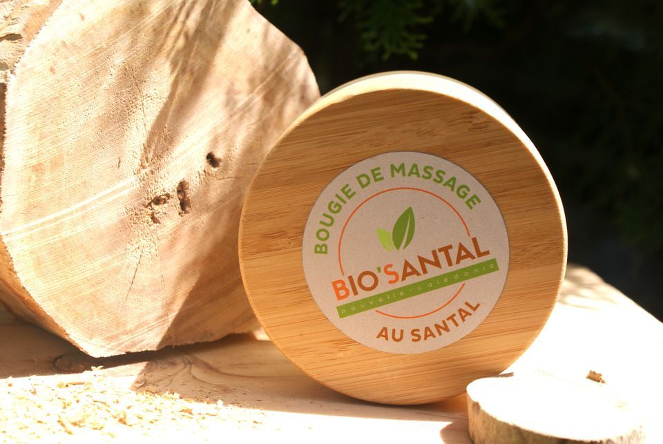 bougie de massage biosantal aux huiles essentielles de santal