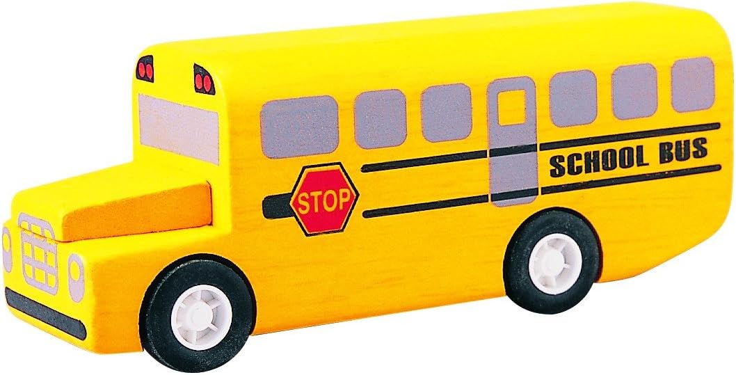 jouet en bois, bus scolaire, petite voiture