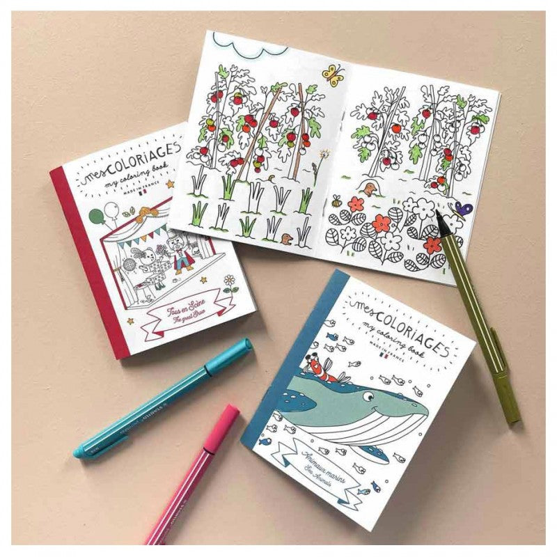 carnet de coloriage animaux - pirouette Cacahouète, issu de bois FSC