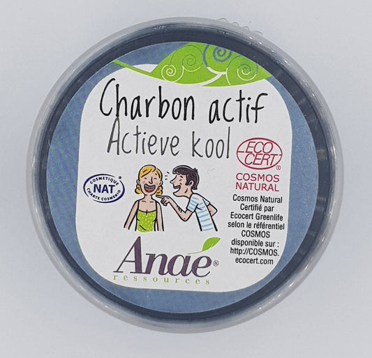 Charbon actif pot de 30g, issu de noix de coco activé à la vapeur d'eau