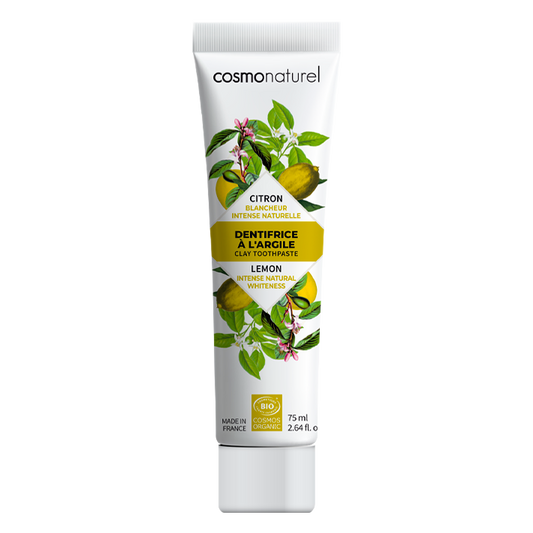 Dentifrice à l'argile blancheur intense anturelle, Citron, Cosmo naturel