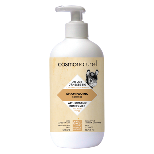 Shampoing au lait d'anesse, Cosmonaturel, 500ml