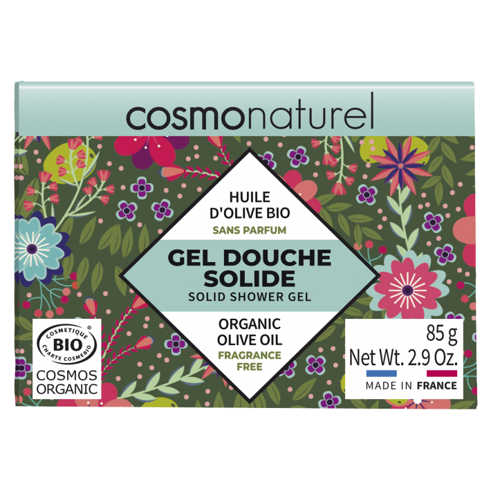 Gel douche solide à l'huile d'olive bio, 85, Cosmonaturel