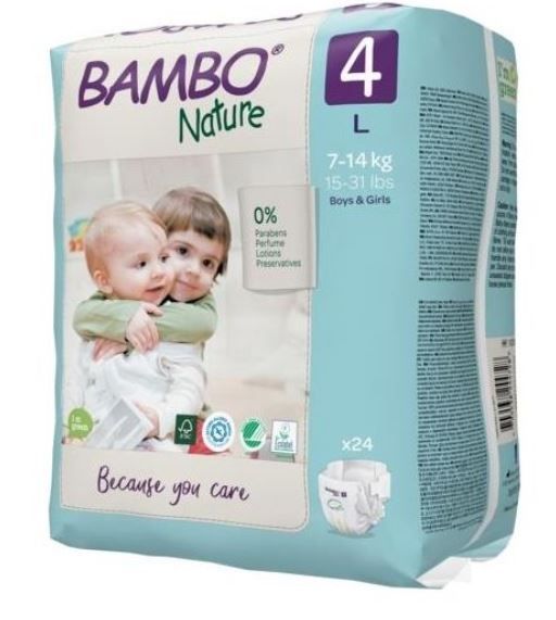 Couche jetable night & day  - T4 -7 à 14 kgs - 24 couches - Mini Pack- Bambo Nature