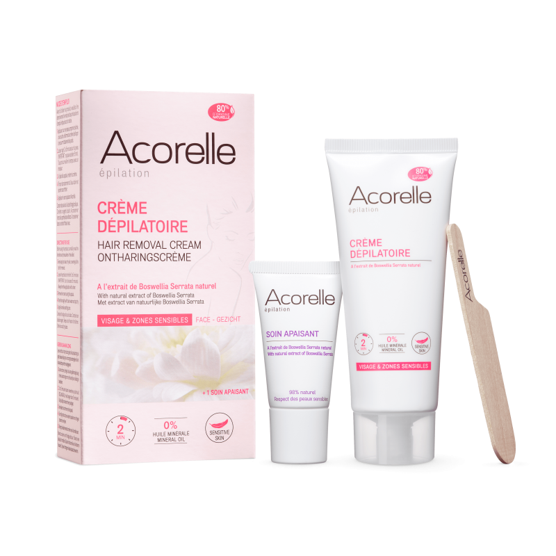 creme depilatoire visage et zones sensibles acorelle
