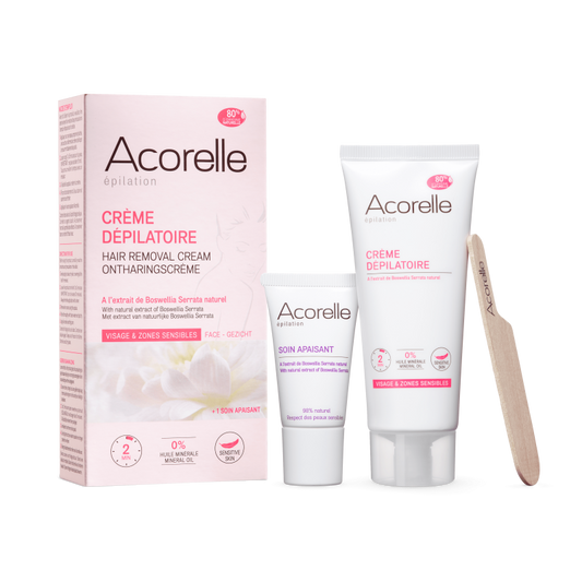 creme depilatoire visage et zones sensibles acorelle
