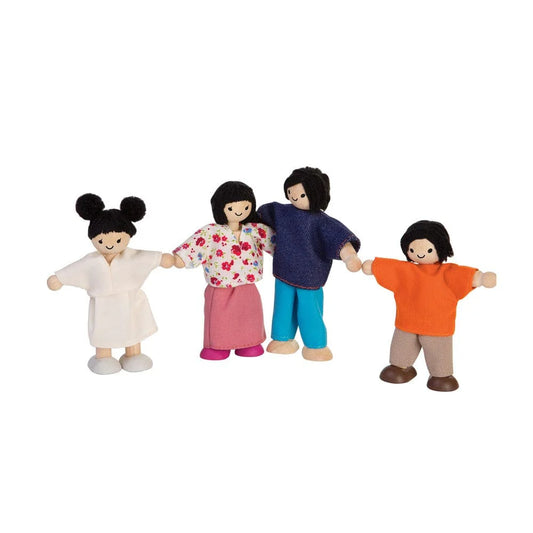 Famille de poupées articulées, famille asiatique, Plan toys