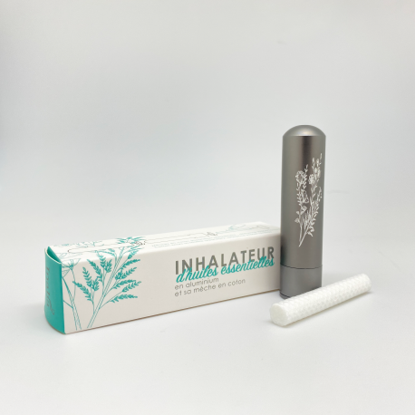 Inhalateur d'huile essentielle en aluminium et mèche et mèche coton - Innobiz