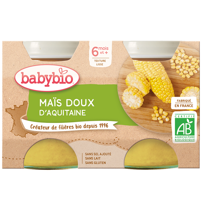 Maïs doux dès 6 mois 2 x 130 grs - Babybio