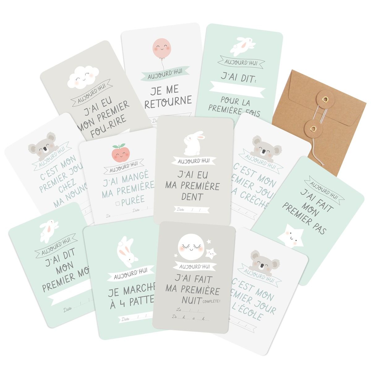 Cartes étapes bébé "Mes premières fois" - Zü