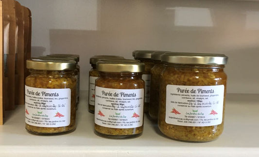 Purée de piment - gingembre - combava - 90g - Les Jardins du Cap