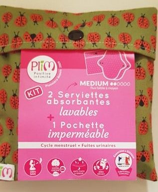 Serviette menstruelle lavable - Medium - Lot de 2 - Plim