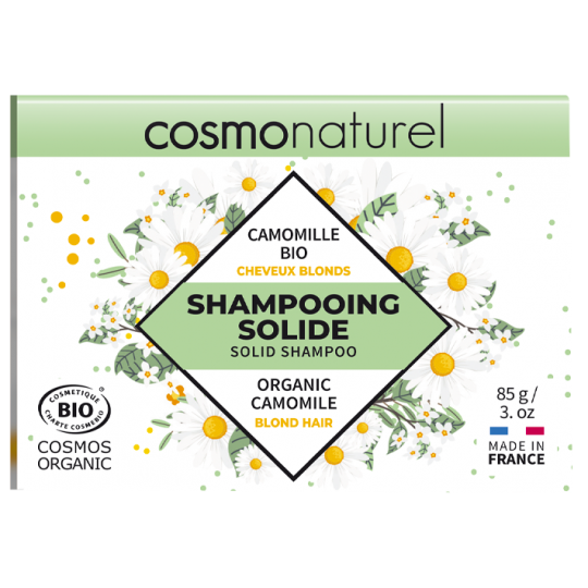 Shampoing solide à la camomille pour cheveux blonds, Cosmo Naturel