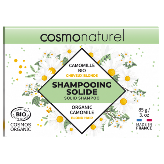 Shampoing solide à la camomille pour cheveux blonds, Cosmo Naturel