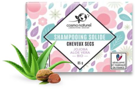 Shampoing solide - Cheveux secs - Jojoba, Aloe Vera - Cosmonaturel