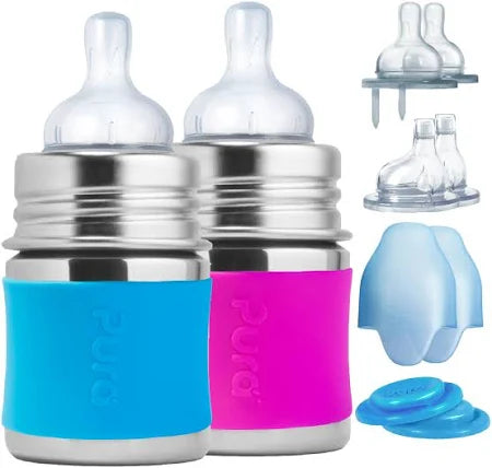 Kit de Démarrage de Biberons Inox 150ml - Pura