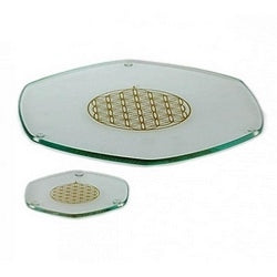 Dessous de plat Energyplate avec une Fleur de Vie en or - grand 22 cm - Nature and Design