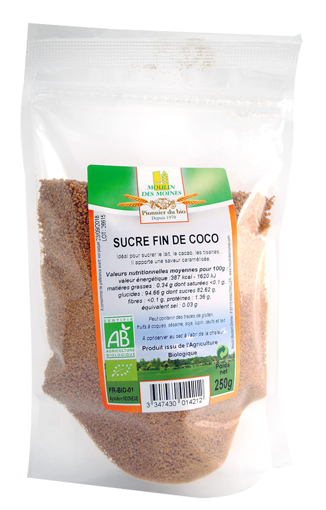 Sucre de coco ( fin) Bio - Moulin des Moines - 250g