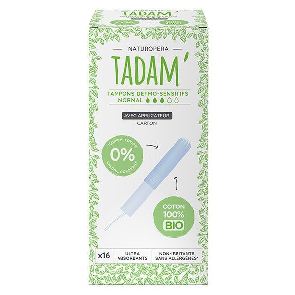 Tampon hygiéniques Tadam, boite de 16, avec applicateur