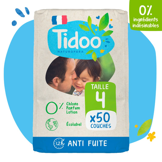 Couche jetable night & day  - T4 - 7 à 18 kgs - 44 couches- Tidoo