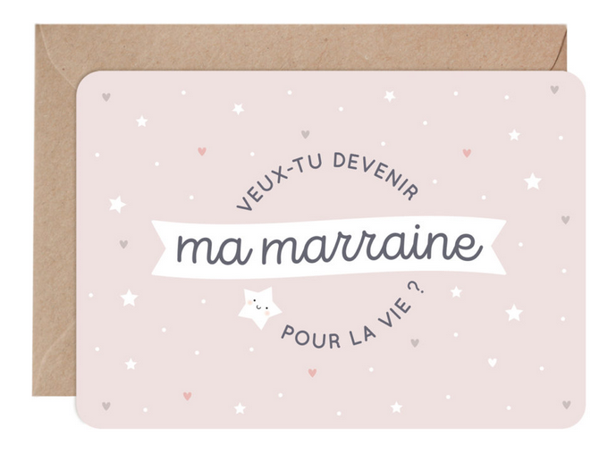 Carte annonce - Veux-tu être ma Marraine - Zü