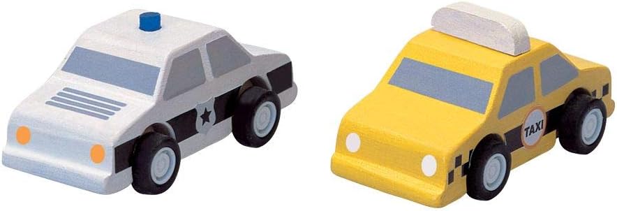 voiture de police et taxi jaune plan toys, petites voitures